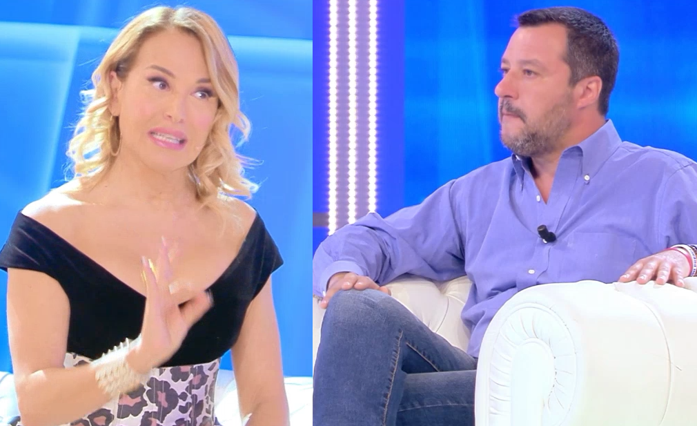 Barbara D’Urso parla di famiglie arcobaleno e imbarazza Matteo Salvini