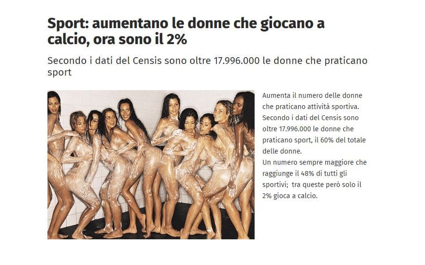 Affari Italiani usa una foto di donne nude per parlare di sport femminile