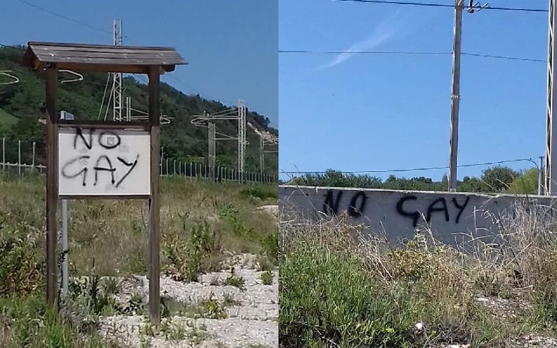 Nella spiaggia LGBT tra Pesaro e Fano spuntano i graffiti «No Gay»