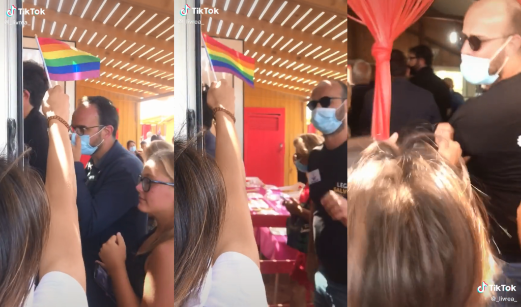 Bandiera arcobaleno strappata dalle mani di un 15enne al comizio di Salvini a Brindisi