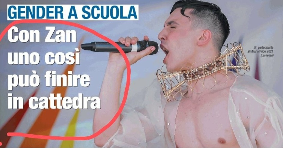 Vergo canta al Milano Pride, Libero: «col ddl Zan uno così in cattedra»